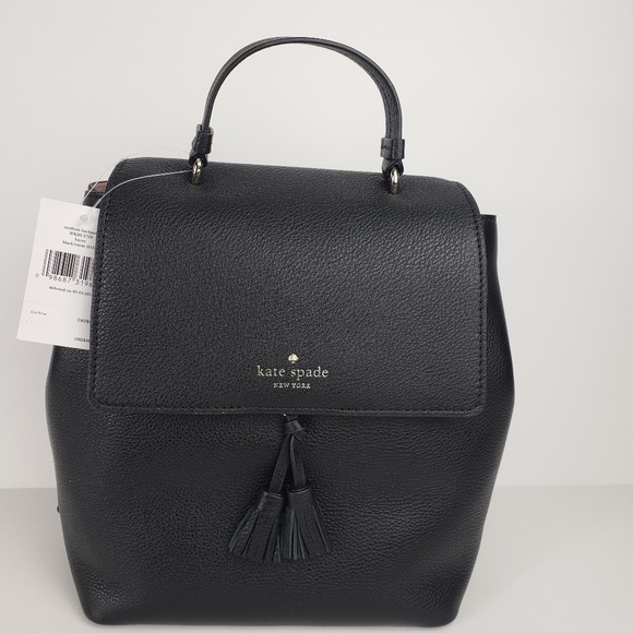 kate spade Handbags - Kate Spade Hayes Medium Leather BLACK Backpack
